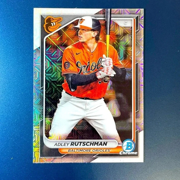 Adley Rutschman Mojo Refractor Mega Box SP 2024 Bowman Chrome Baltimore Orioles - Picture 1 of 2